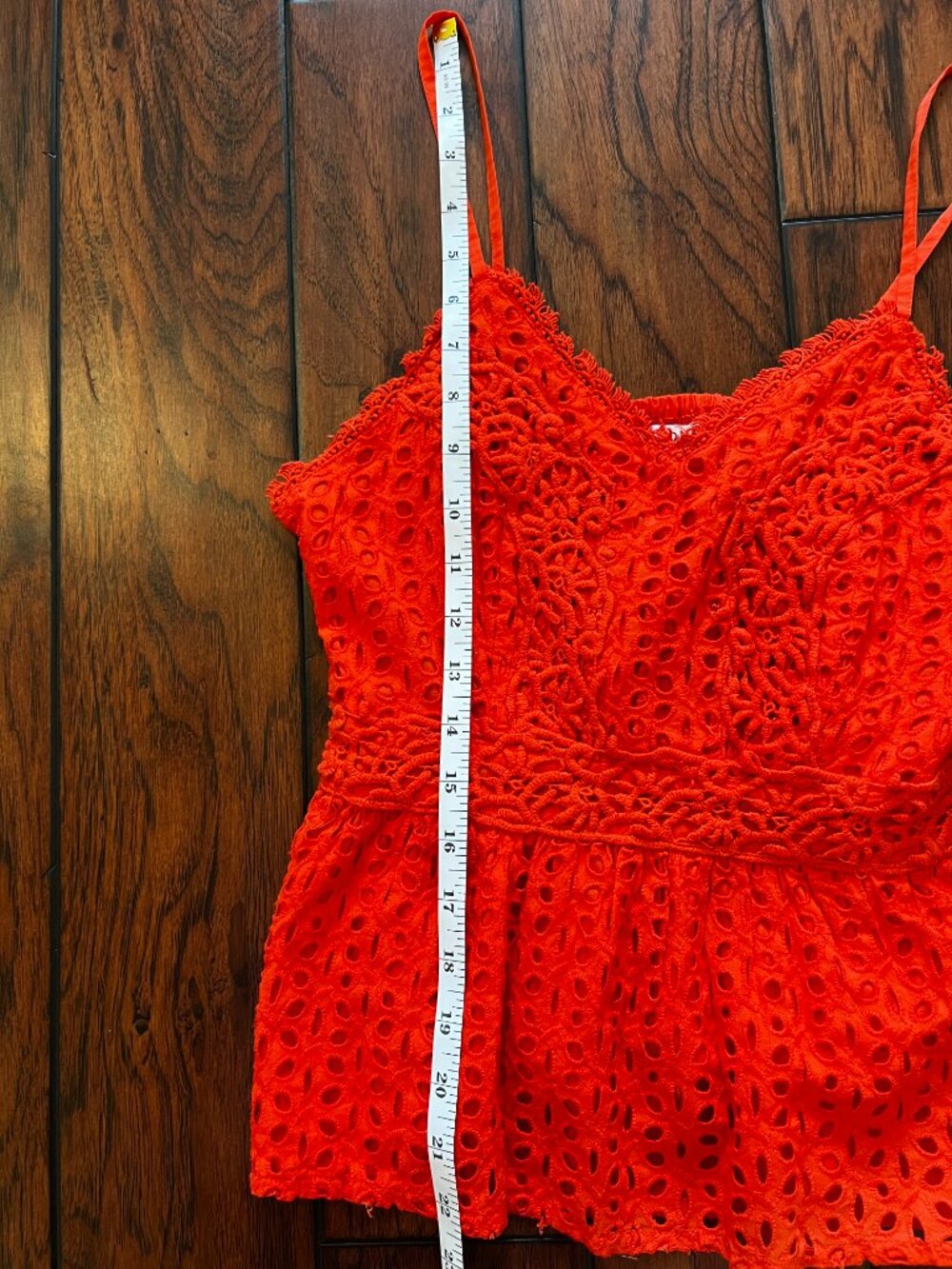 Japna Bright Red Smocked Cotton Tank - Picture 4 of 5